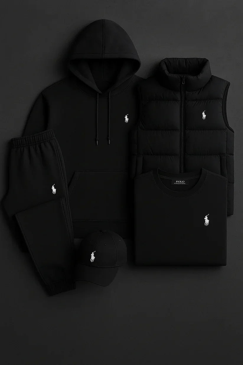 RL™ – Grey Essentials Coordinated Set (Hoodie, Joggers, Vest, T-Shirt)